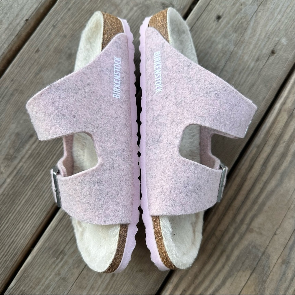 Birkenstock Arizona Happy Lamb Wool Felt Sandals 6 37 - Picture 3 of 12